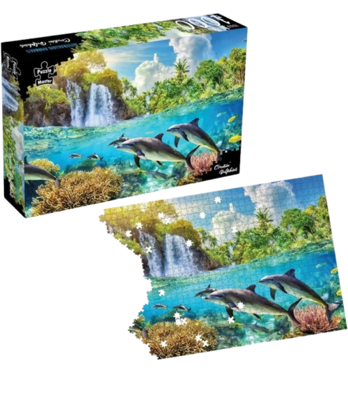 Puzzlemaster 1000-Piece Jigsaw Puzzle _Crusin' Dolphins